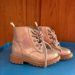 Old Navy Glittery Kids Boots - Silver and Tan